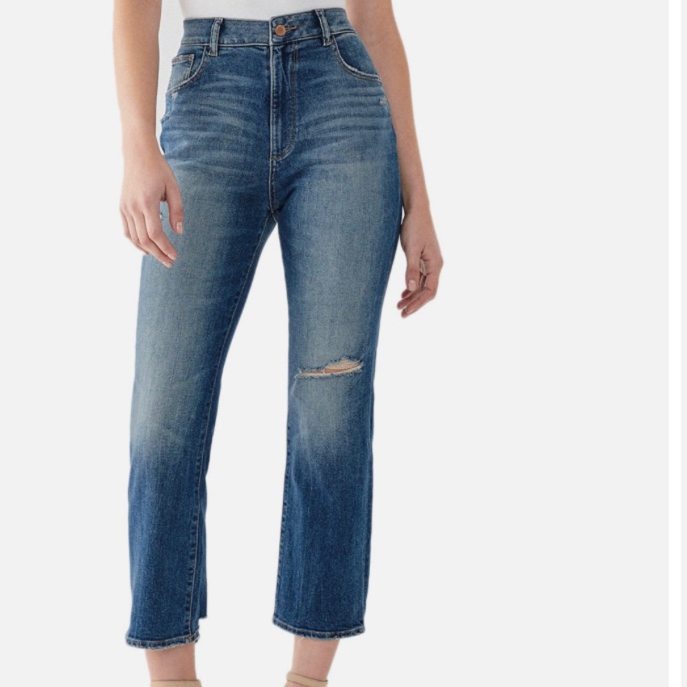 DL1961 Jerry High Rise Vintage Straight Ripped Jean Edmund